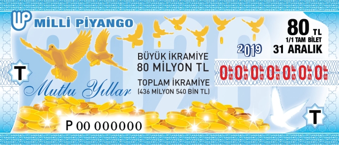 31 Aralk 2019 Sal tarihli 2020 Ylba zel ekilii Milli Pyango Bileti