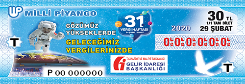 29 ubat 2020 Cumartesi tarihli 29 ubat 2020 Milli Pyango Bileti