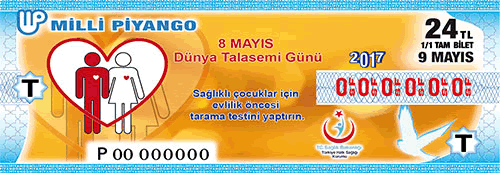 9 Mays 2017 Sal tarihli 9 Mays 2017 Milli Pyango Bileti