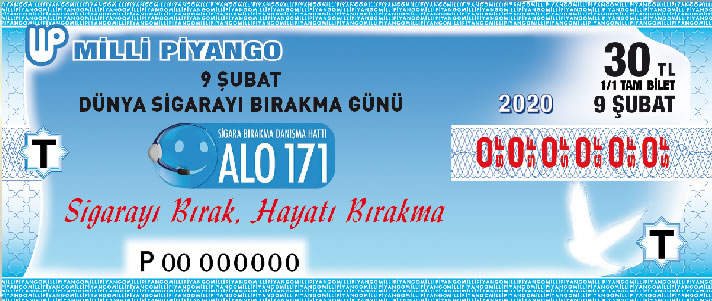 9 ubat 2020 Pazar tarihli 9 ubat 2020 Milli Pyango Bileti