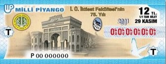 29 Kasm 2011 Sal tarihli Milli Piyango ekili Sonucu Milli Pyango Bileti