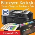 Bitmeyen Kartulu Canon MX 375 Faxl Yazc Lx Tankl Trkiye'nin en iyi fiyat.