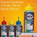 Epson Durabrite Uyumlu 3 Renk 100 ml Siyah 500 ml Ocp Mürekkep (Ücretsiz Kargo)