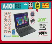 A101 22 Eyll Haftann Frsatlar - Acer Notebook