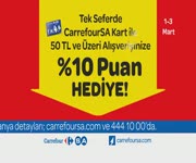 CarrefourSA Mart İndirimi - %10 Hediye Puan