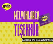 Gratis - 3 Milyon Gratis Kart Sahibine Teekkr