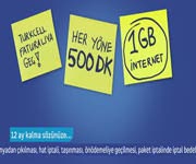 Turkcell - 500 dk ve 1GB nternet 39 TL